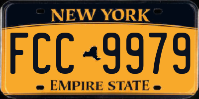 NY license plate FCC9979