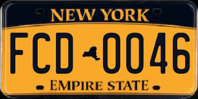 NY license plate FCD0046