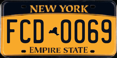 NY license plate FCD0069