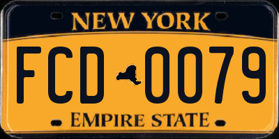 NY license plate FCD0079