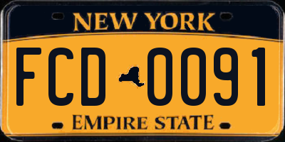 NY license plate FCD0091