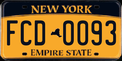 NY license plate FCD0093