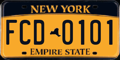 NY license plate FCD0101