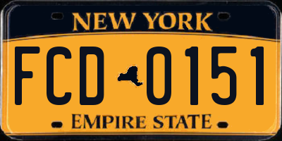 NY license plate FCD0151