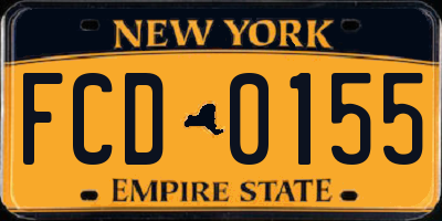 NY license plate FCD0155