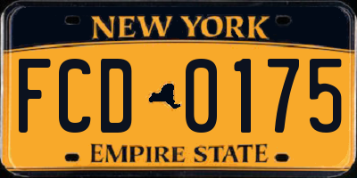 NY license plate FCD0175