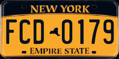NY license plate FCD0179
