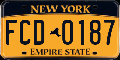 NY license plate FCD0187