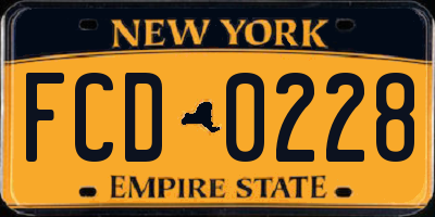 NY license plate FCD0228