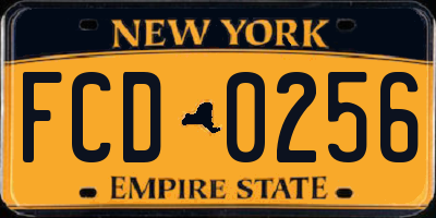 NY license plate FCD0256