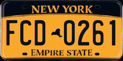 NY license plate FCD0261
