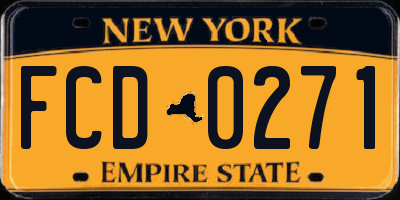 NY license plate FCD0271