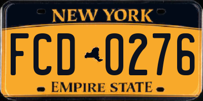 NY license plate FCD0276