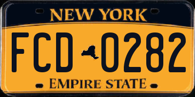 NY license plate FCD0282