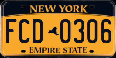 NY license plate FCD0306