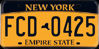 NY license plate FCD0425