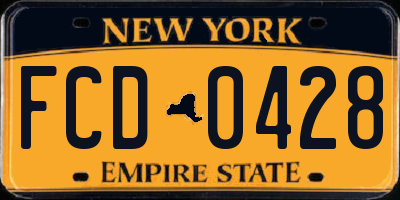 NY license plate FCD0428