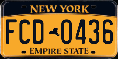 NY license plate FCD0436