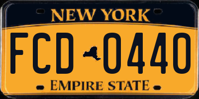 NY license plate FCD0440