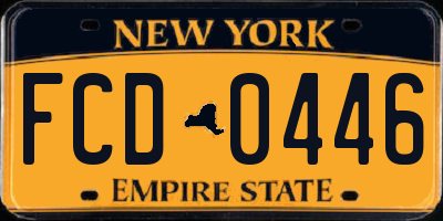 NY license plate FCD0446