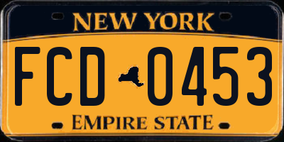 NY license plate FCD0453