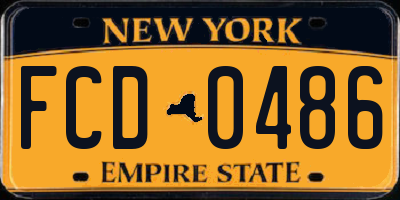 NY license plate FCD0486