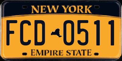 NY license plate FCD0511