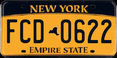 NY license plate FCD0622