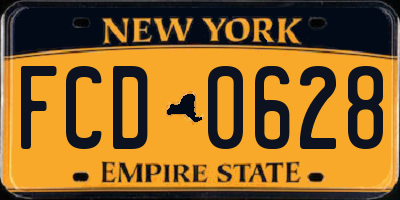 NY license plate FCD0628