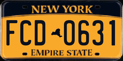 NY license plate FCD0631