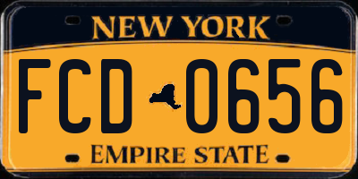 NY license plate FCD0656