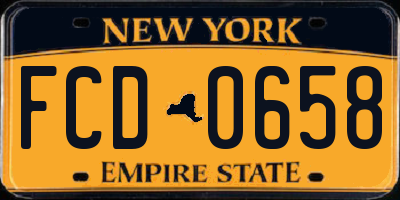 NY license plate FCD0658