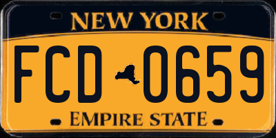 NY license plate FCD0659