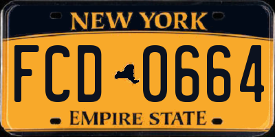 NY license plate FCD0664