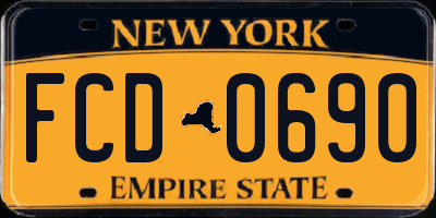 NY license plate FCD0690