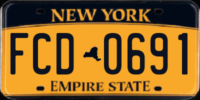 NY license plate FCD0691