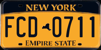 NY license plate FCD0711