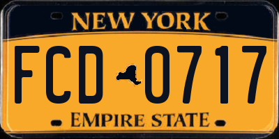 NY license plate FCD0717