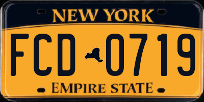 NY license plate FCD0719