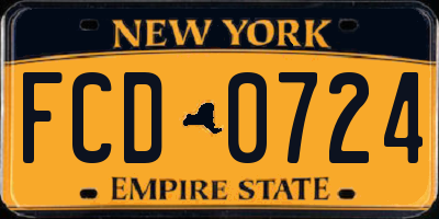 NY license plate FCD0724