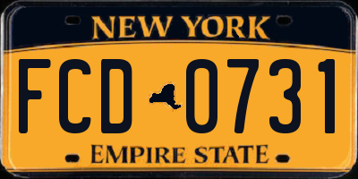 NY license plate FCD0731