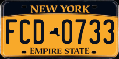 NY license plate FCD0733