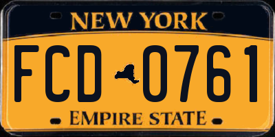 NY license plate FCD0761