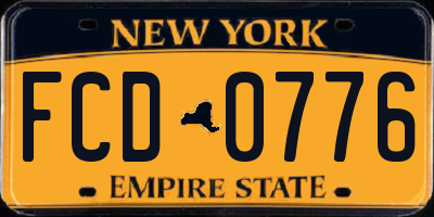 NY license plate FCD0776