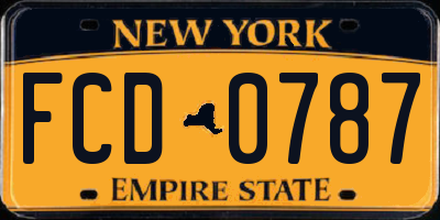 NY license plate FCD0787