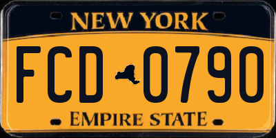 NY license plate FCD0790