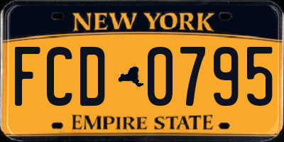 NY license plate FCD0795