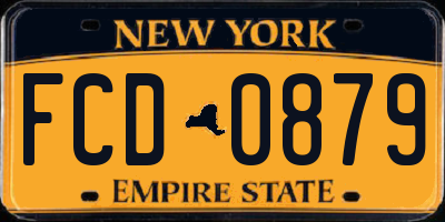NY license plate FCD0879