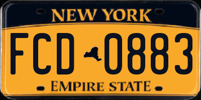 NY license plate FCD0883