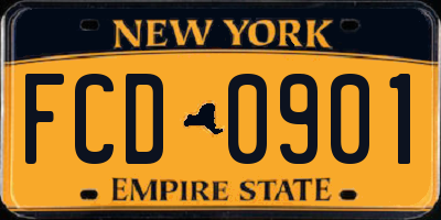 NY license plate FCD0901